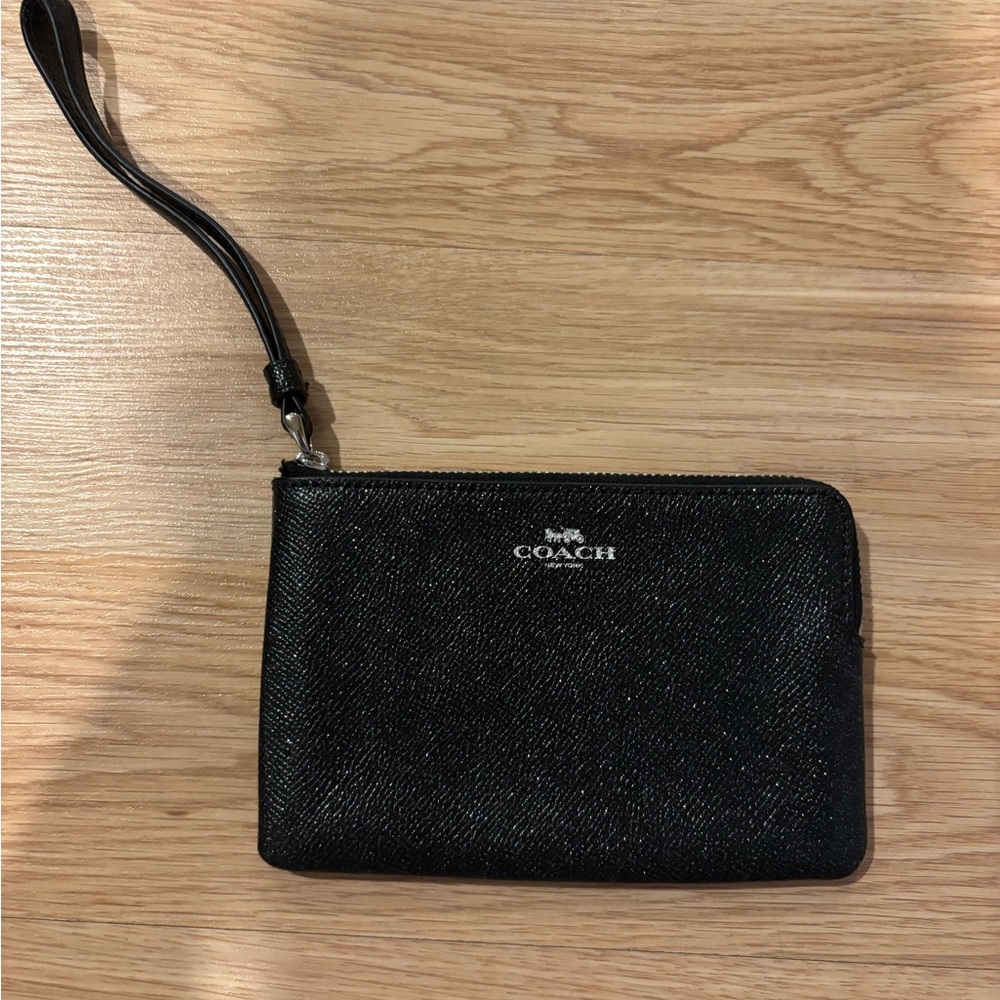 Coach Textured Black Wristlet